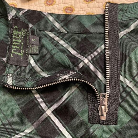 Tripp Green Plaid Micro Mini Size Small - Picture 3 of 6